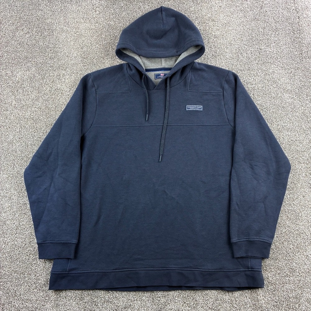 Vineyard Vines Hoodie Mens 2XL Navy Blue Cotton Blend Pullover Sweatshirt